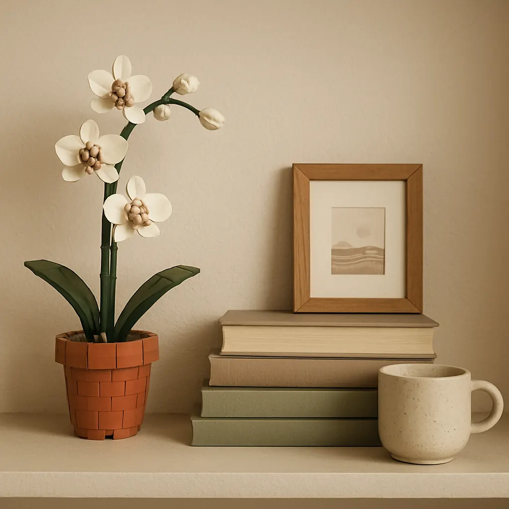 Orchid Bookshelf Corner